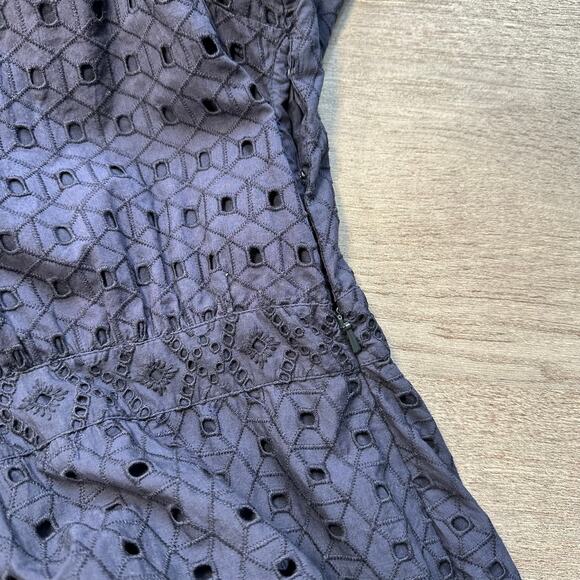 Veronica Beard Satori Eyelet Maxi Dress Navy Blue 6 Boho Coastal - Picture 11 of 13